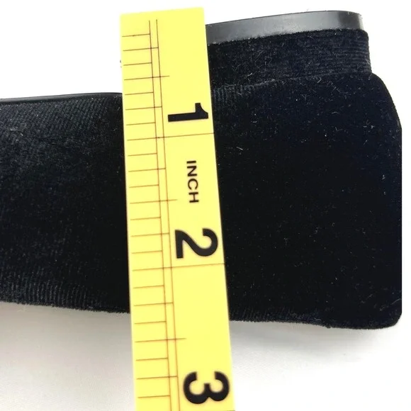 Saks Fifth Avenue Flats Women 10 Black Good Velvet Mary Jane Pointed Toe Luxury - Picture 13 of 16